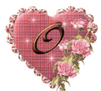 Imagen GIF de Letra o glitter flores animado