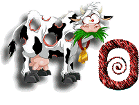 GIF animado (32274) Letra o vaca divertida