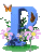 GIF animado (36876) Letra p azul flores