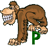 GIF animado (30764) Letra p chimpance