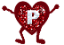 GIF animado (33296) Letra p corazon glitter