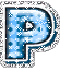 GIF animado (32915) Letra p glitter azul