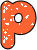 GIF animado (34219) Letra p glitter naranja