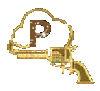 GIF animado (34409) Letra p glitter pistola