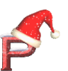GIF animado (41158) Letra p gorro santa claus