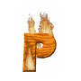 GIF animado (37690) Letra p madera ardiendo