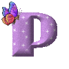GIF animado (30574) Letra p mariposa romantica