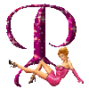 GIF animado (34137) Letra p mujer glitter