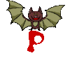 GIF animado (30896) Letra p murcielago