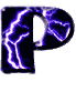 GIF animado (42210) Letra p negra rayos