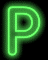 GIF animado (42262) Letra p neon verde