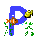 GIF animado (31490) Letra p peces