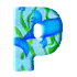 GIF animado (31568) Letra p pez agua