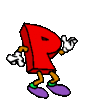 GIF animado (39789) Letra p roja brazos piernas