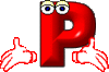 GIF animado (44333) Letra p roja manos