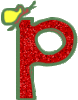 GIF animado (44371) Letra p roja mariposa