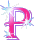 GIF animado (44952) Letra p rosa diamantes