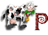 GIF animado (32275) Letra p vaca divertida