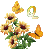 GIF animado (36956) Letra q flores mariposas