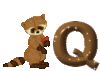 GIF animado (30329) Letra q mapache