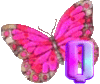 GIF animado (30610) Letra q mariposa rosa