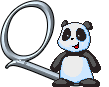 GIF animado (31325) Letra q oso panda