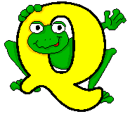 Imagen GIF de Letra q rana animado