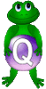 GIF animado (31819) Letra q rana verde