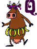 GIF animado (32302) Letra q vaca loca