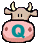 GIF animado (32328) Letra q vaquita
