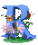 GIF animado (36878) Letra r azul flores