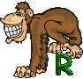 GIF animado (30766) Letra r chimpance
