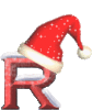 GIF animado (41160) Letra r gorro santa claus