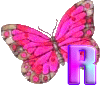 GIF animado (30611) Letra r mariposa rosa