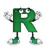 GIF animado (39822) Letra r muneco verde.gif