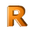 GIF animado (35370) Letra r naranja