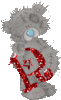 GIF animado (34330) Letra r osito gris