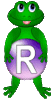 GIF animado (31820) Letra r rana verde