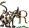 GIF animado (32250) Letra r vaca