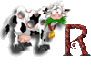 GIF animado (32277) Letra r vaca divertida