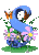 GIF animado (36879) Letra s azul flores