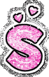 GIF animado (33378) Letra s corazones glitter rosa