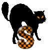 GIF animado (38219) Letra s gato negro