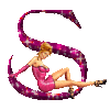 GIF animado (34140) Letra s mujer glitter