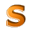 Imagen GIF de Letra s naranja animado