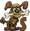 GIF animado (31696) Letra s perro hueso