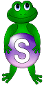 Imagen GIF de Letra s rana verde animado