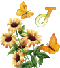 GIF animado (36959) Letra t flores mariposas