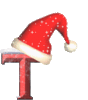 GIF animado (41162) Letra t gorro santa claus