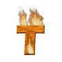 GIF animado (37694) Letra t madera ardiendo